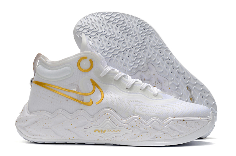 2021 Nike Zoom GT Run Basketball Shoes White Gold